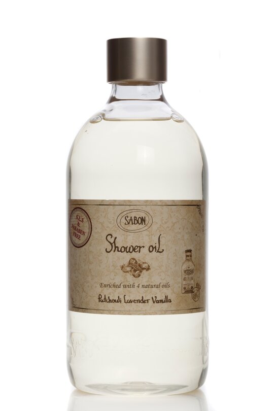 Shower Oil PET Patchouli Lavender Vanilla
